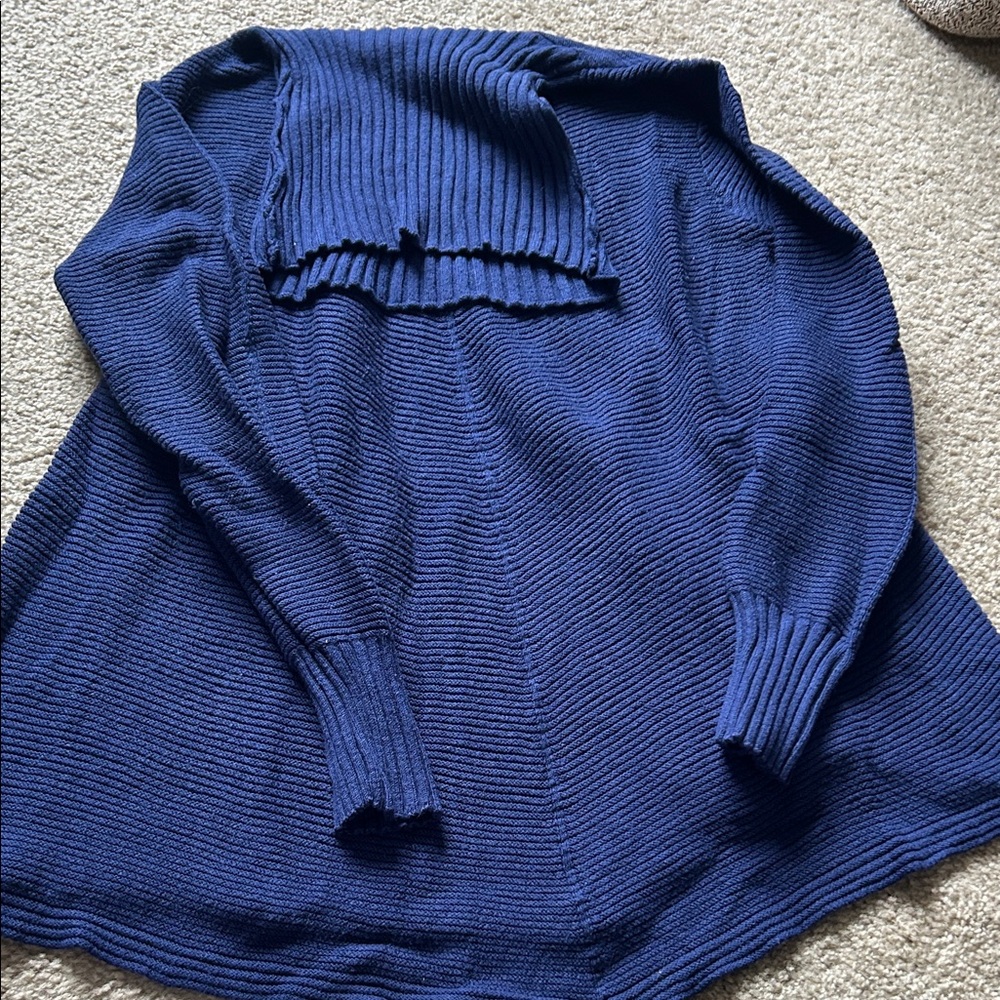 Renuar Deep Blue Cowl Neck Sweater